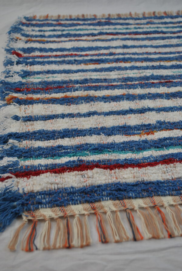 Fluffy Rug, Colourful Stripe, 43x35 - Image 6