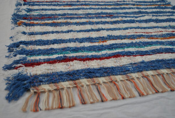 Fluffy Rug, Colourful Stripe, 43x35 - Image 5