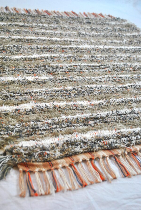 Fluffy Rug, Stormy Blue & Neutral Stripe, 37x35 - Image 4