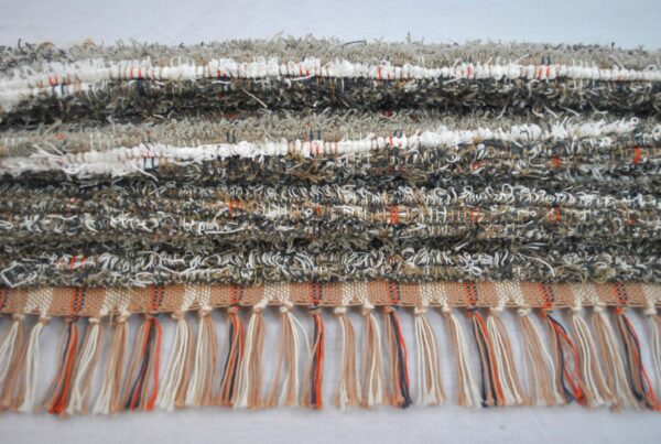 Fluffy Rug, Stormy Blue & Neutral Stripe, 37x35 - Image 2